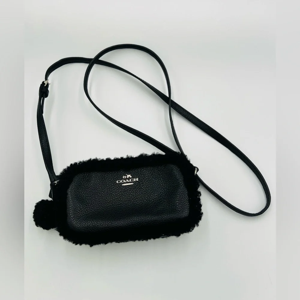 Coach Black Shearling Crossbody Bag